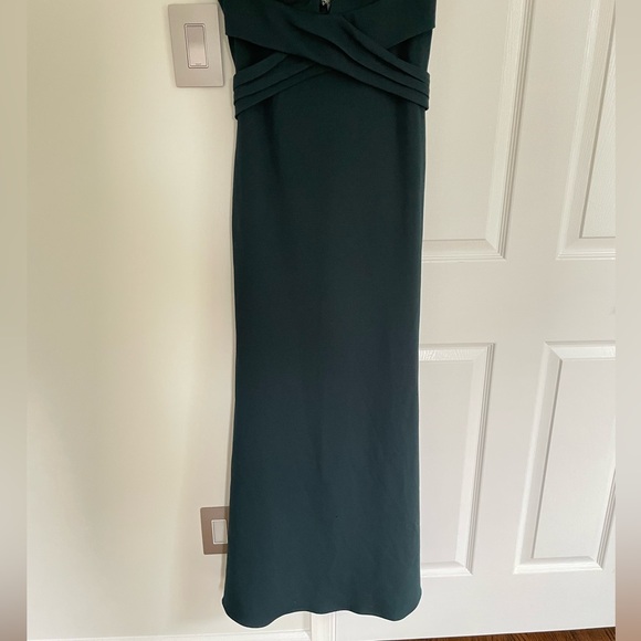 BHLDN Anthropologie Green Fira Dress V-Neck Gown Size 8 Bridesmaid Formal - Picture 6 of 13